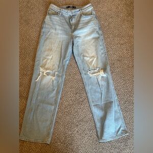 Hollister Light Blue Distressed Straight Leg Jeans